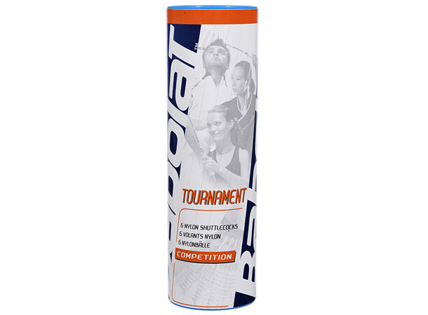 Babolat Tournament Gul, Fast Badmintonball-Nylon 6 stk